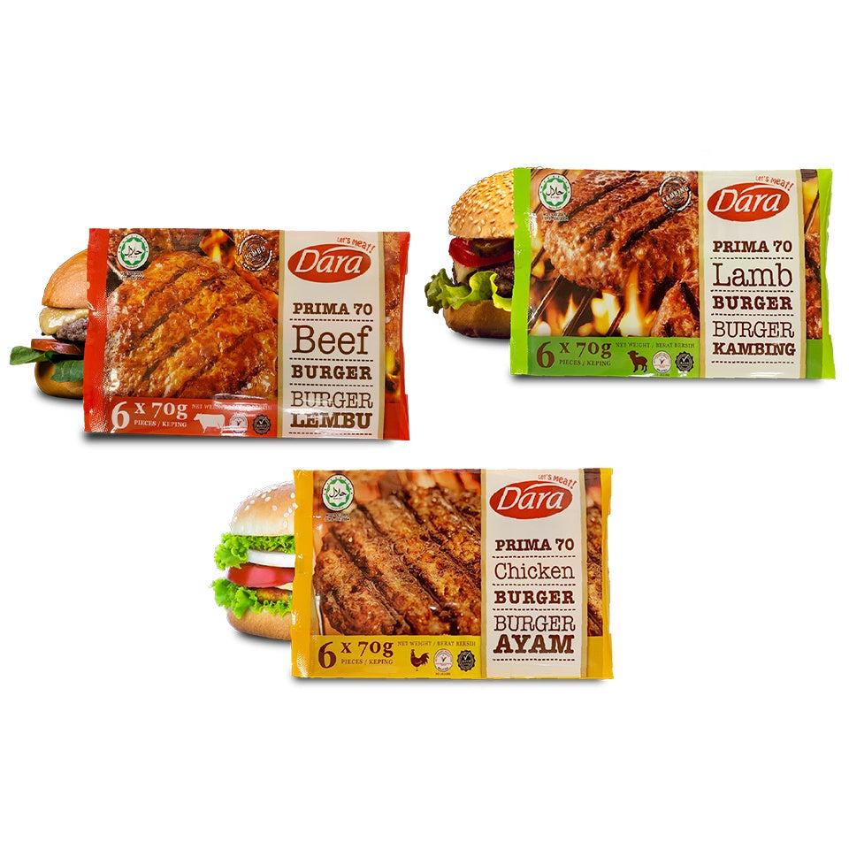 DARA Premium Burger Patty (Frozen) – 100% Halal
