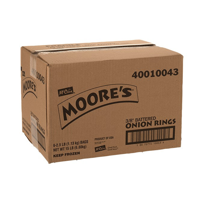 McCain Moore's® 3/8" Battered Onion Rings 1.13kg – Halal Frozen