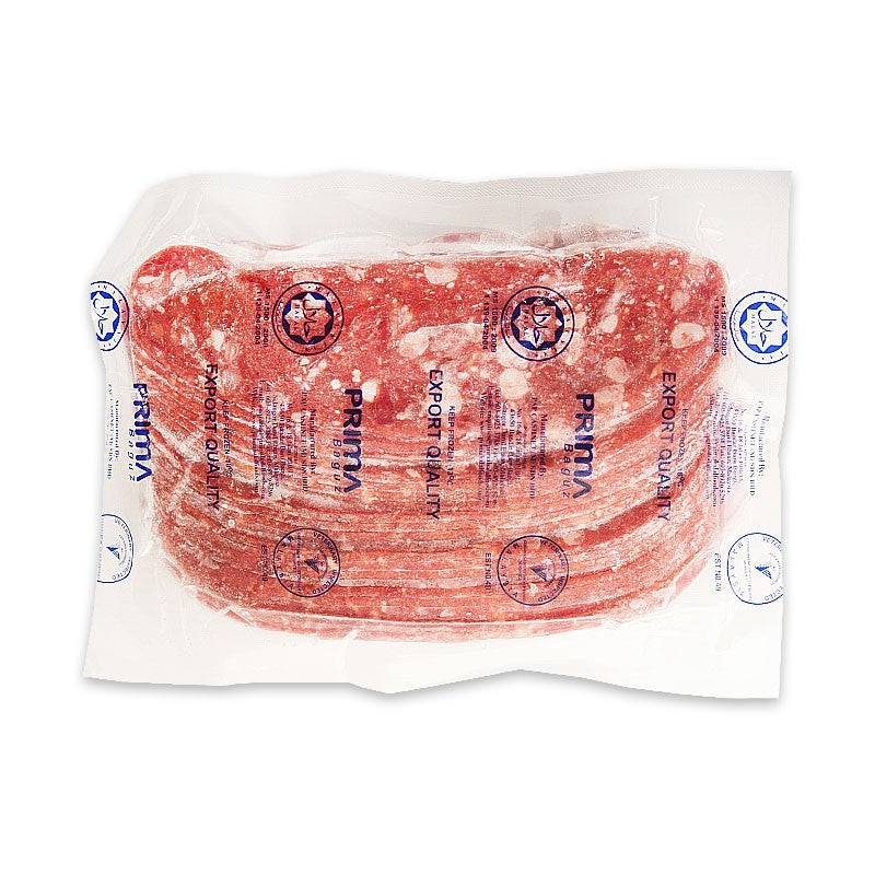 Primabaguz Premium Halal Beef Brisket Strip 500g Frozen Beef Bacon Strip