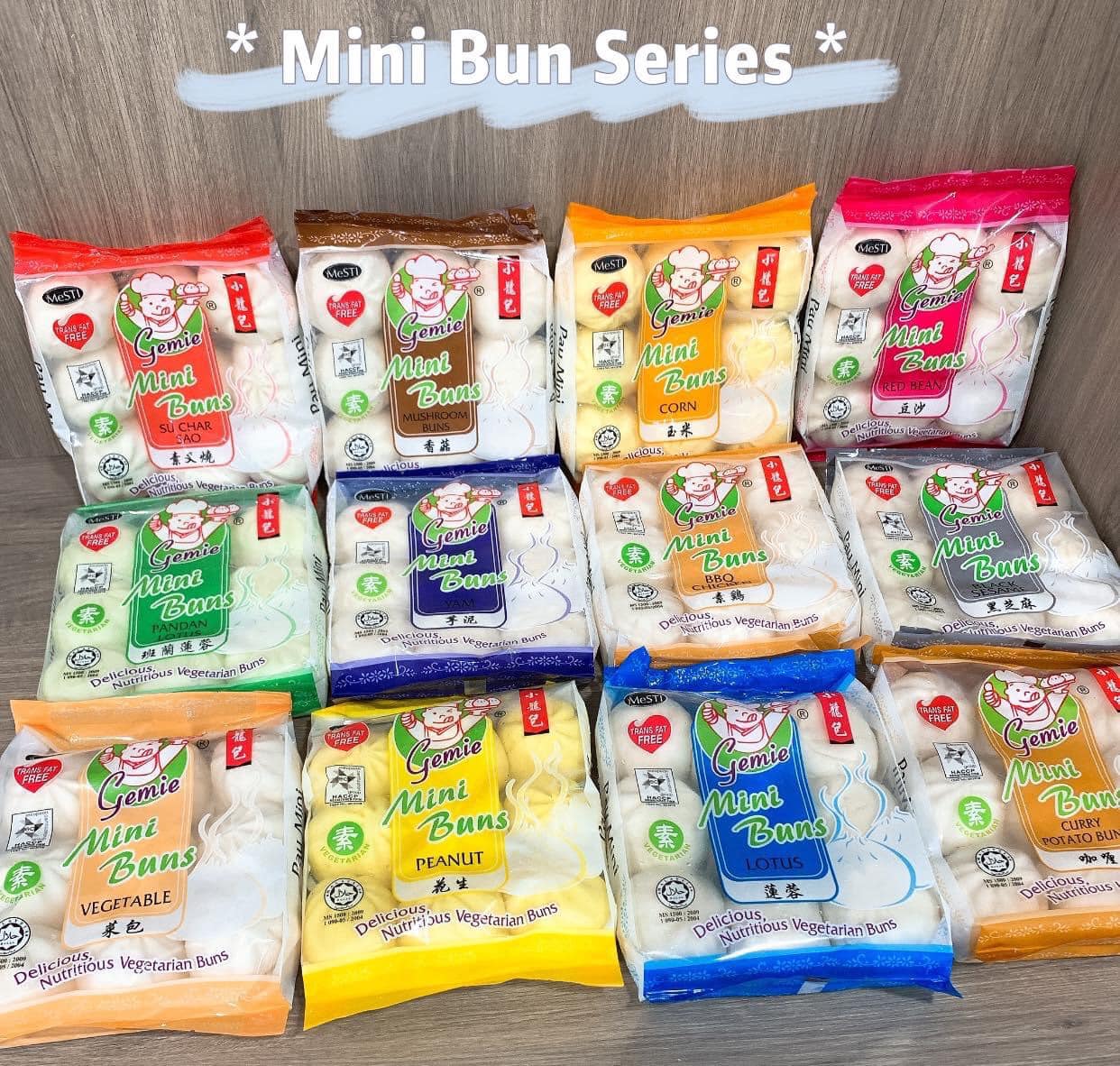 Gemie Premium Pastry Mini Buns Frozen (270g / 9pc) Halal
