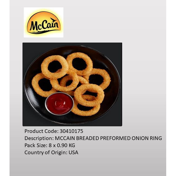 McCain Moore's® Breaded Preformed Onion Rings 907g (54pc) | Halal