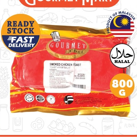 Premium Chef Gourmet Smoked Chicken Toast Slice 800gm Halal