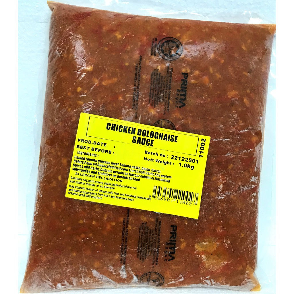 PrimaBaguz Premium Sauce 1Kg Halal Chicken / Beef Bolognaise Sauce Frozen