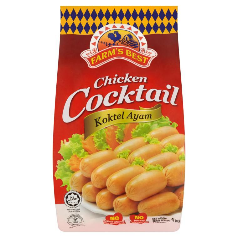 Farm's Best Premium Chicken Cocktail Sausage Sosej Ayam Hot Dog 1Kg