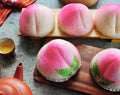 Gemie Premium Peach Bun With Leaf (65g x 6pc) | Halal Frozen