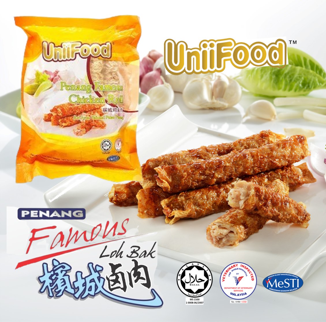 Uniifood Premium Chicken Roll 10 pcs - 450g