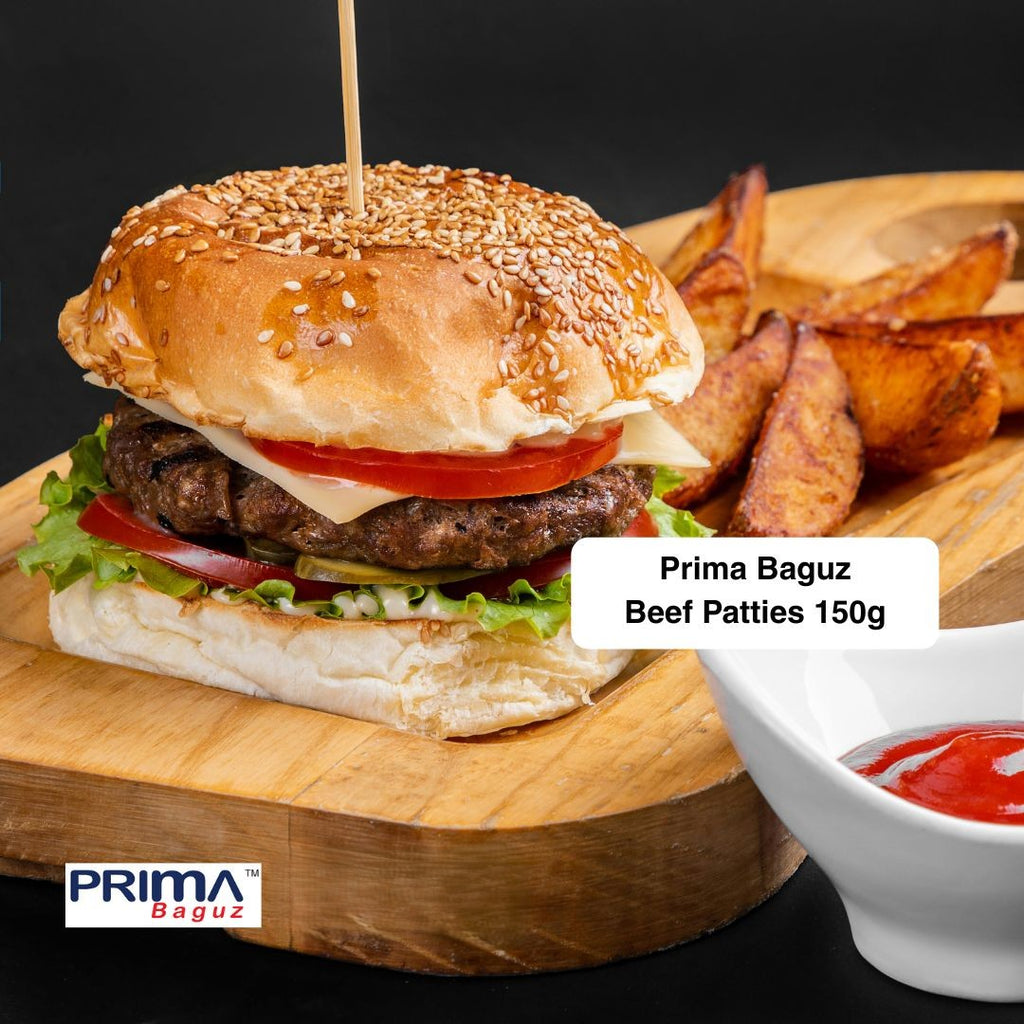 Primabaguz Premium Halal Beef Burger Seasoned Patties 150gm (24pc)
