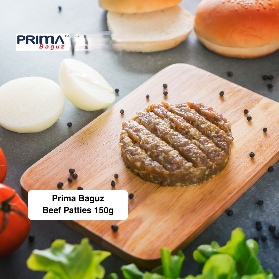 Primabaguz Premium Halal Beef Burger Seasoned Patties 150gm (24pc)
