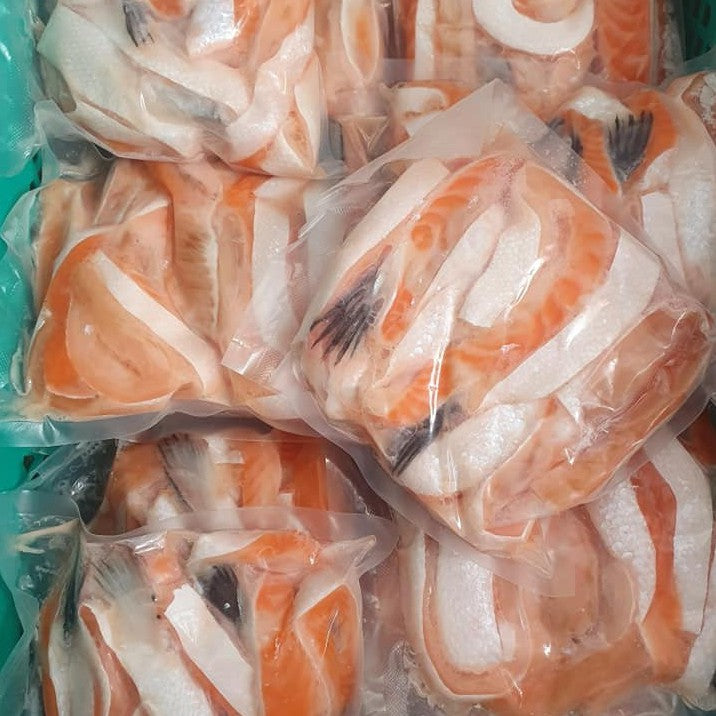 Premium Norway Salmon Belly Frozen 500g± (Trout Belly Cut) Halal