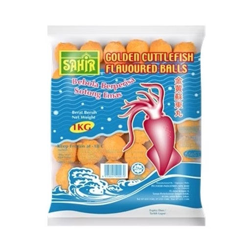 Sahir Premium Cuttlefish Flavoured Ball 1Kg Bebola Sotong Squid Frozen Halal