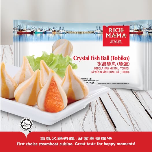 Fusipim RichMama Premium Crystal Fish Ball Tobiko 250g Frozen Halal