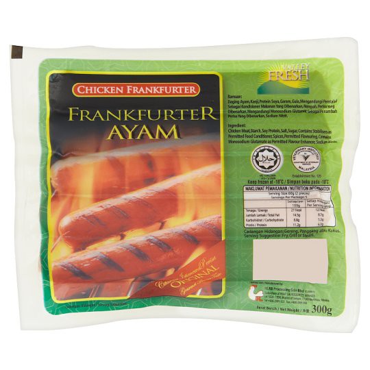 Valley Fresh Premium Chicken Frankfurter Sausage (Sosej Ayam) 300g± | Halal Frozen