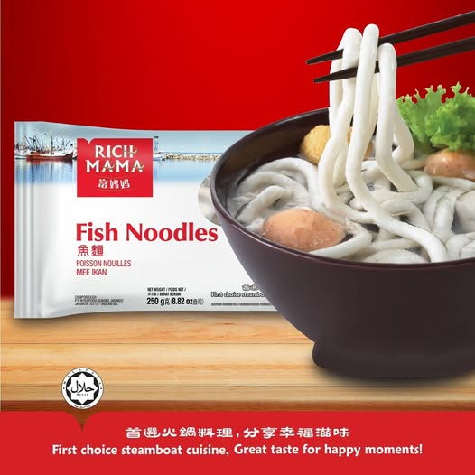 Fusipim RichMama Premium Fish Noodles 250g Frozen Halal Mee Ikan
