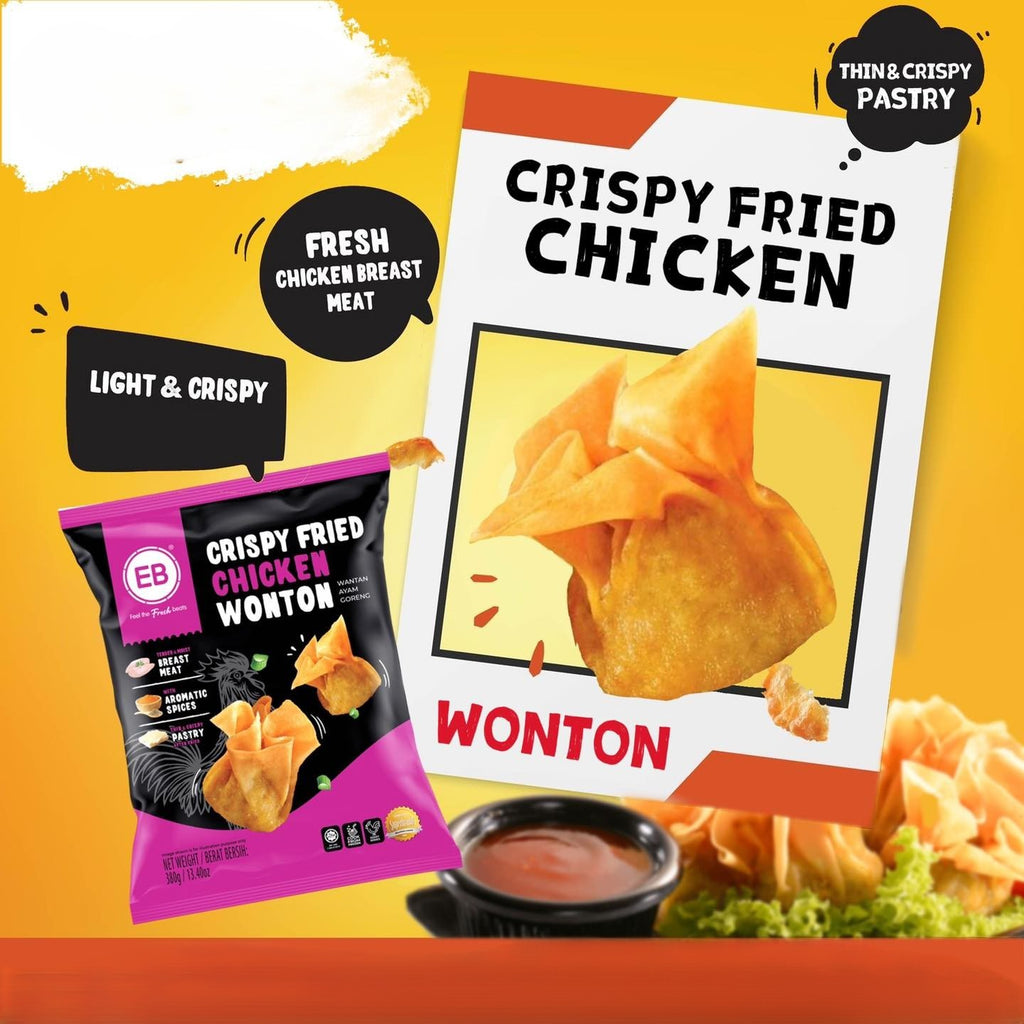 EB Premium Sossy Crispy Fried Chicken Wonton 20pc 380g Frozen Halal