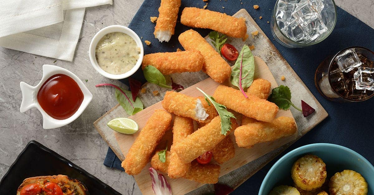 Pacific West Premium Crumbed Cod Fish Fingers 1kg (~40pcs) | Frozen Halal