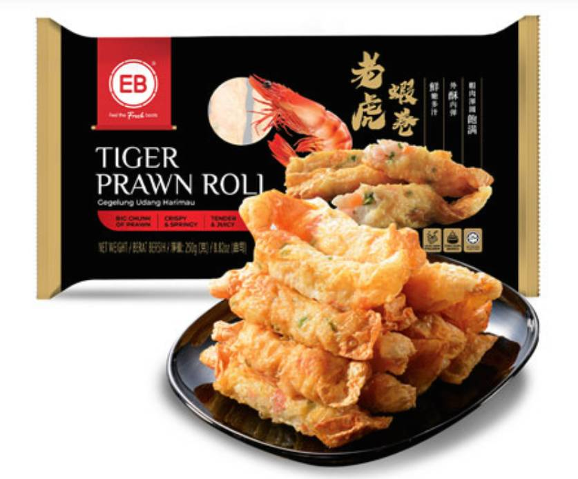 EB Premium Tiger Prawn Roll 10pc 250g Frozen Halal