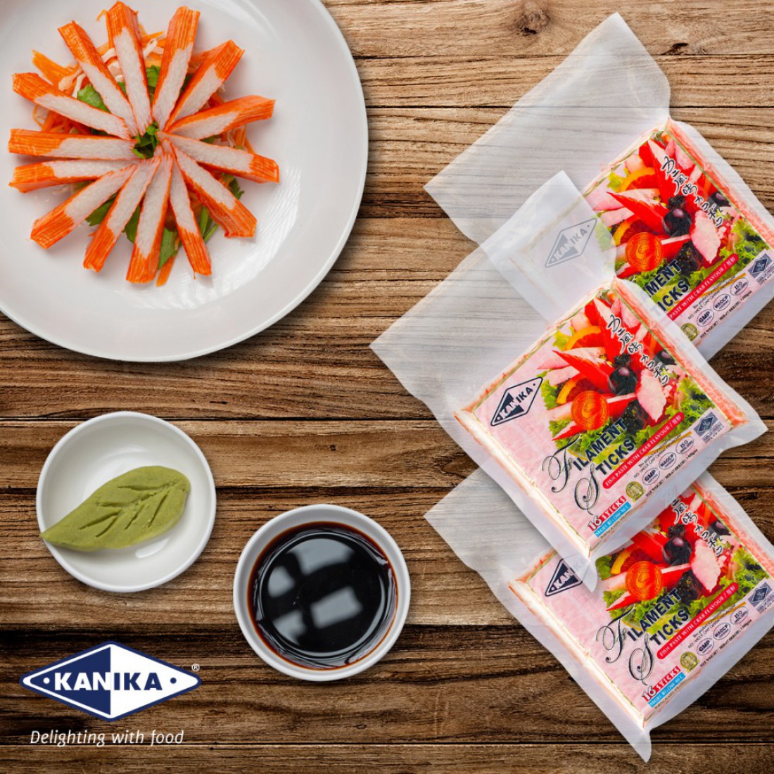 KANIKA Premium Japanese Crab Meat Roll Filament Sticks 500g Frozen Halal