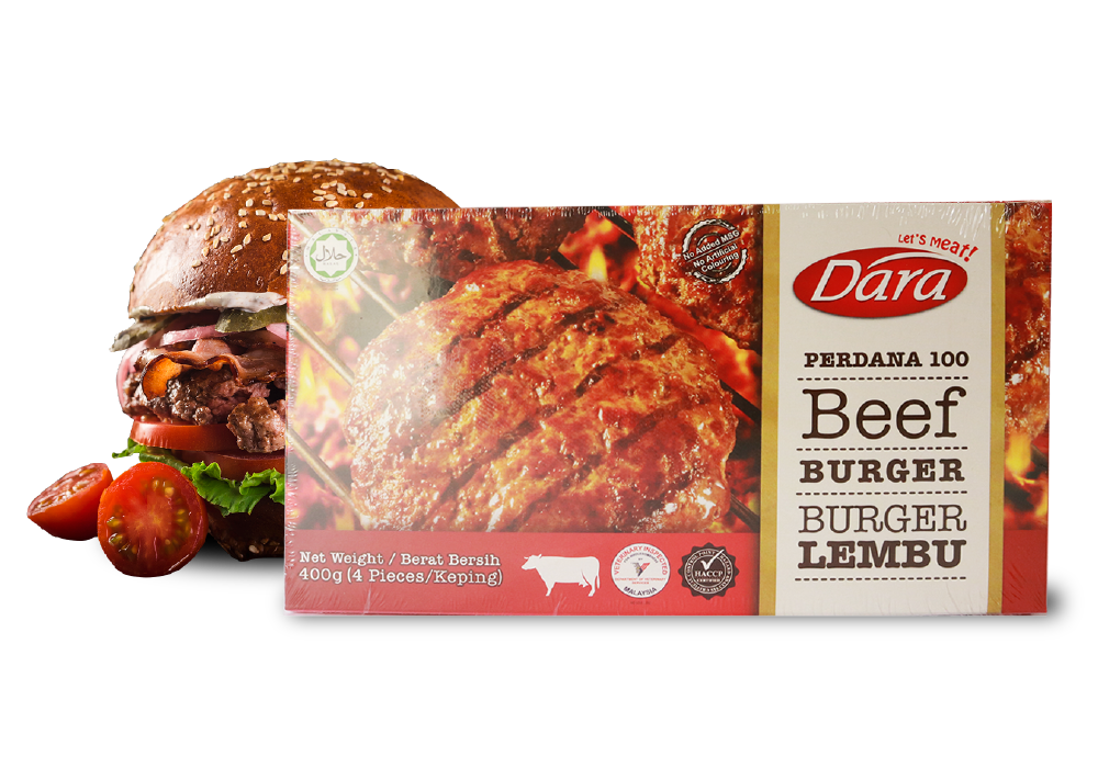 DARA Premium Beef Burger Patty (Frozen) – 100% Halal
