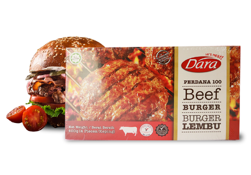 DARA Premium Beef Burger Patty (Frozen) – 100% Halal