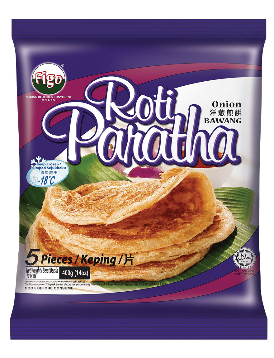 Figo Premium Roti Paratha – Onion 400g / 5pcs (Frozen) – Halal