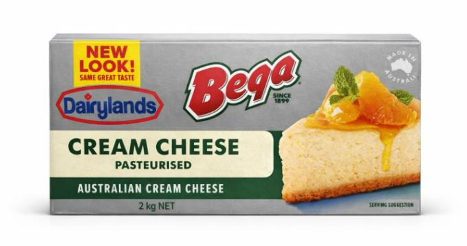 Premium Cream Cheese Block 2Kg± Halal Dairylands / Bega / Tatura
