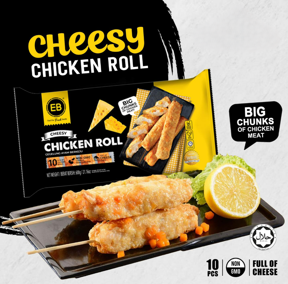 EB Premium Cheesy Chicken Roll (Sossy) 10pc 600g Frozen Halal