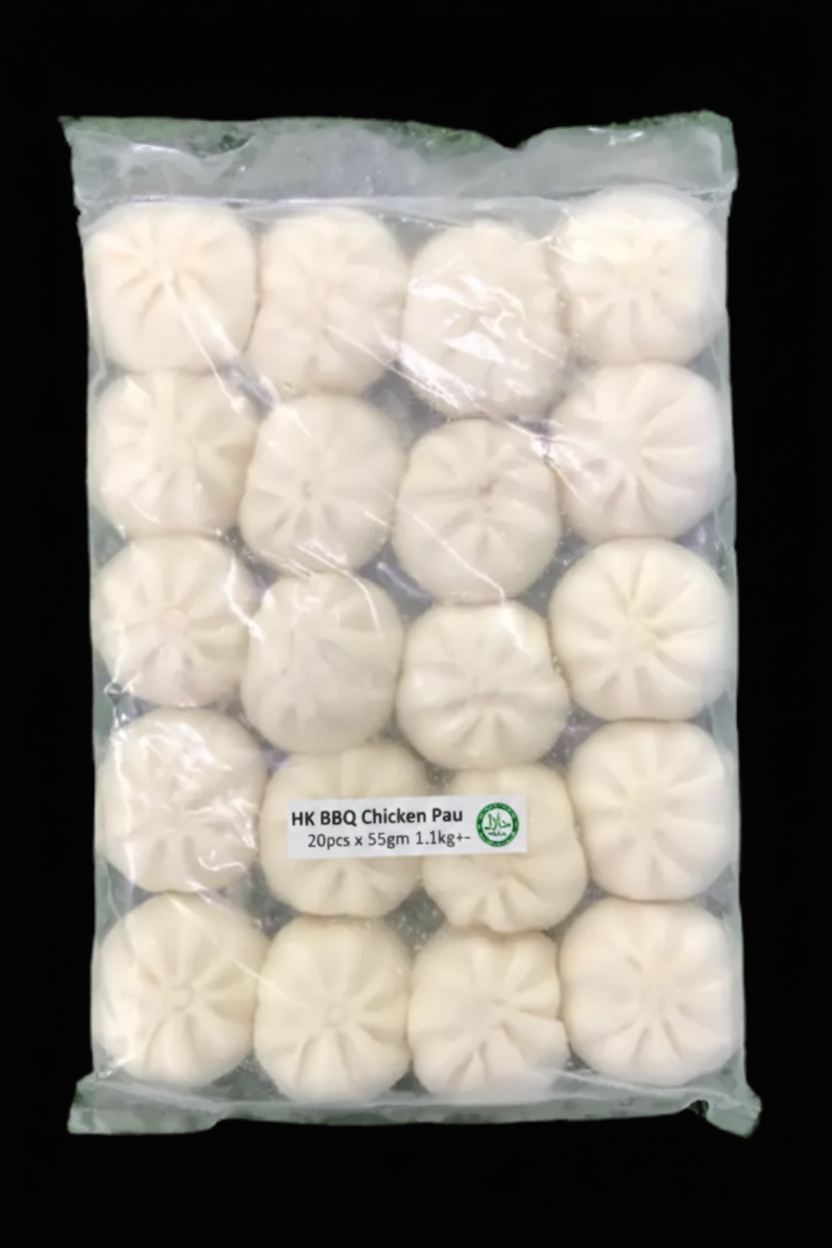 Kanika Premium Hong Kong BBQ Chicken Pau +/-55GM x 20 PCS ±1.1KG Frozen Halal