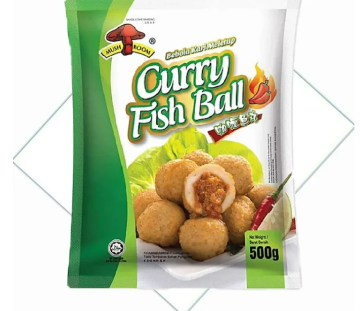 Mushroom Premium Curry Fish Ball 500gm Frozen Halal