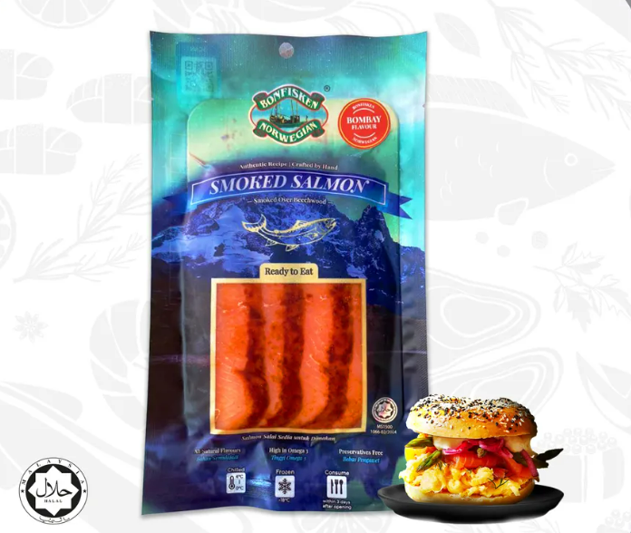 Bonfisken Premium Norway Smoked Salmon Fillet Pre-Sliced 1kg± | Frozen Halal
