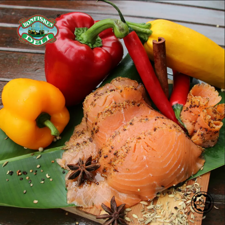 Bonfisken Premium Norway Smoked Salmon Fillet Pre-Sliced 1kg± | Frozen Halal
