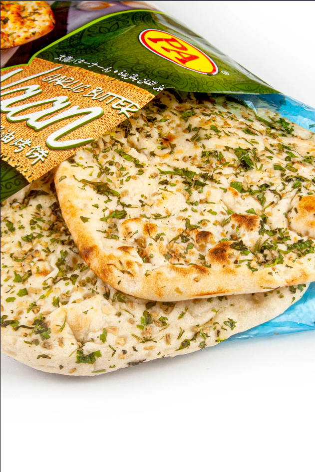 Pau Ahmad PA Premium Garlic Butter Naan 4pcs x 75g | Halal Frozen