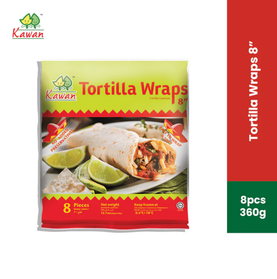 KAWAN FS Tortilla Wraps 8" (8pcs - 360g) Premium Halal