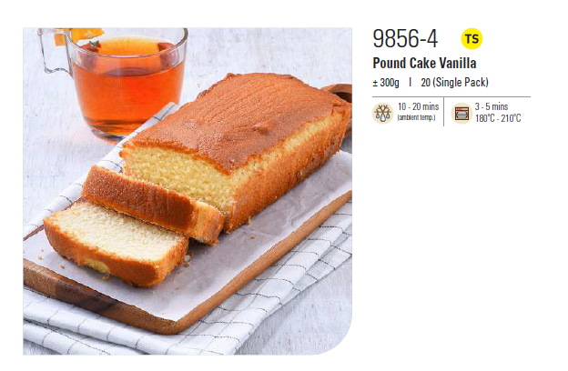 Premium Pound Cake Vanilla 300g/Loaf (Frozen) – Halal