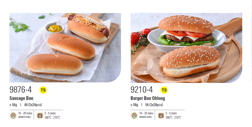 Premium Sausage Bun & Burger Bun Oblong (Frozen) – Halal