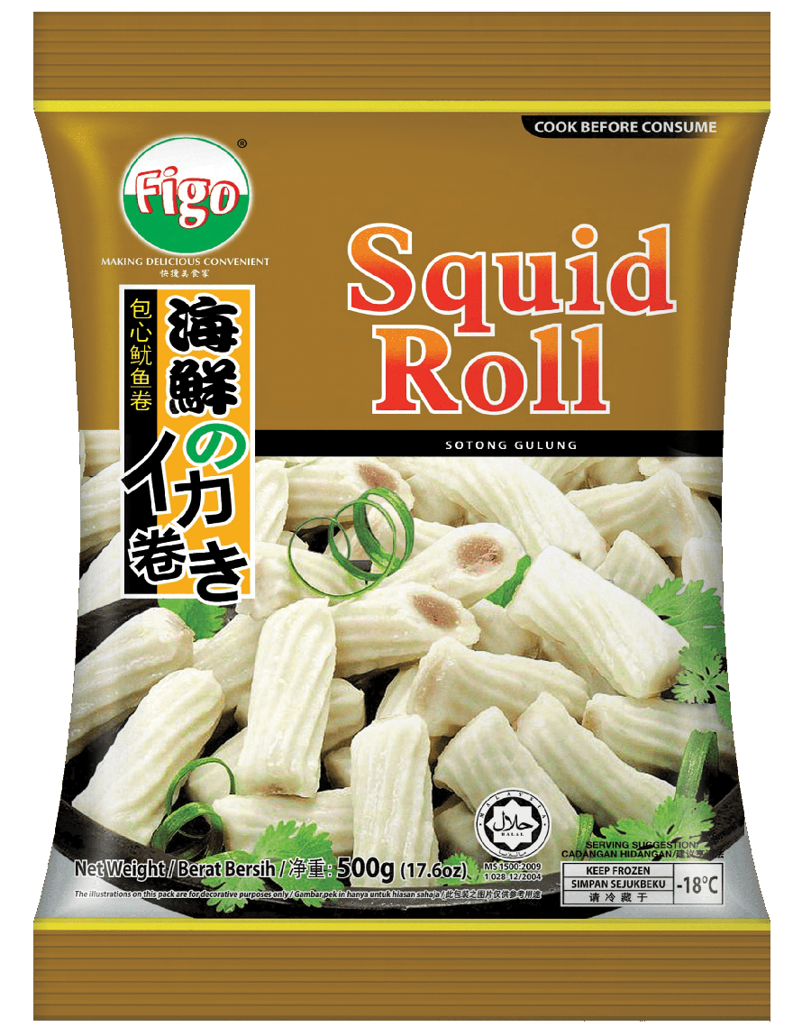 Figo Premium Squid Roll 500g (Frozen) – Halal | Sotong Gulung