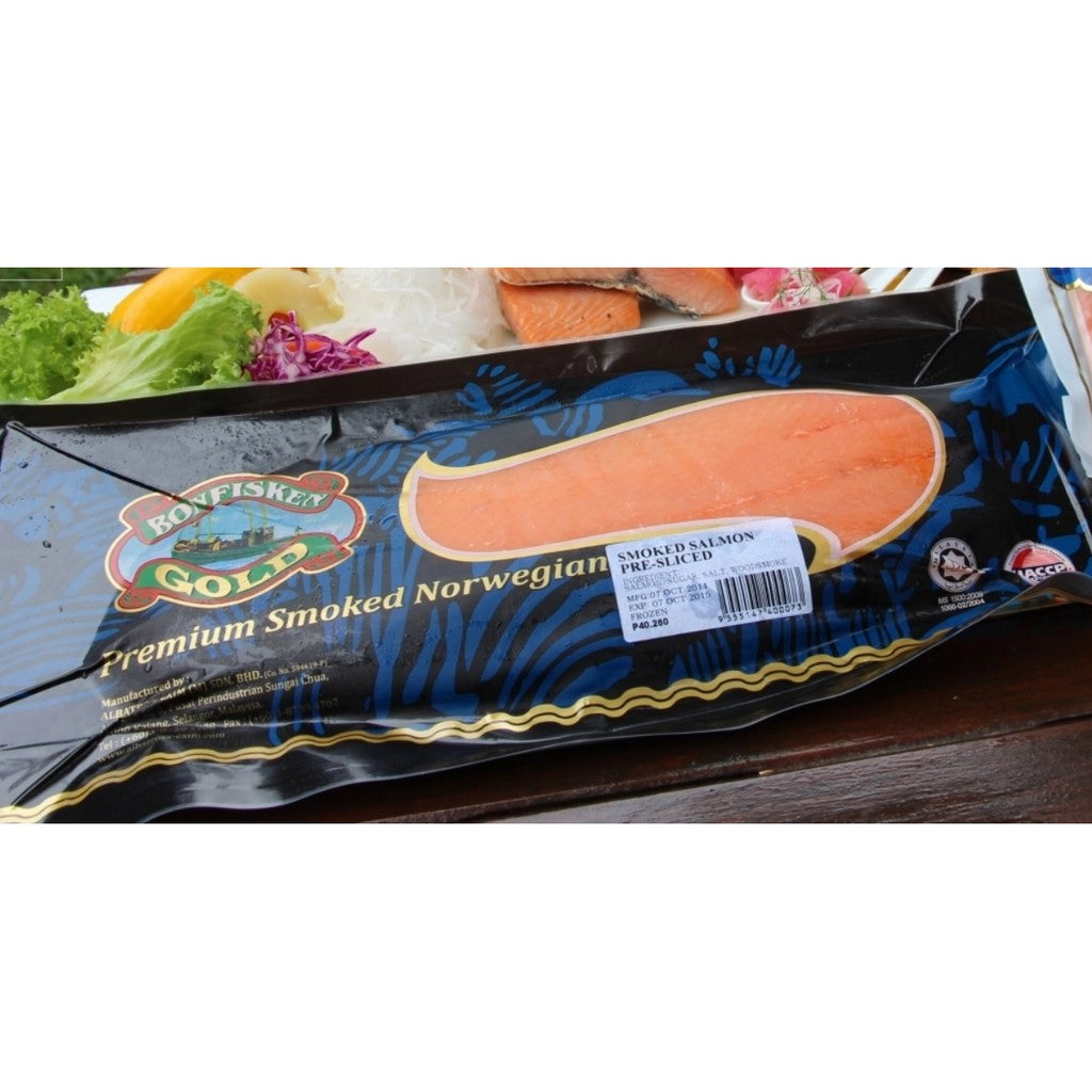 Bonfisken Premium Norway Smoked Salmon Fillet Pre-Sliced 1kg± | Frozen Halal