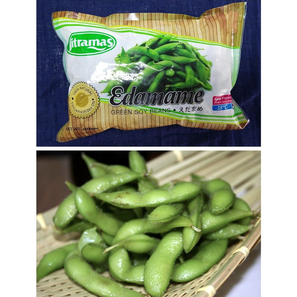 Jitramas Premium Edamame Green Soy Beans | 500g Frozen