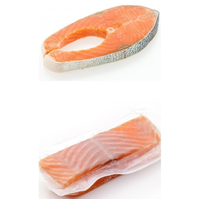 Premium Salmon Slice 200g± – Halal Frozen (Steak / Fillet Cut)