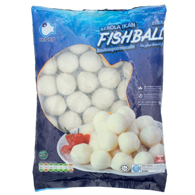 Kenko Premium Cooked Fish Ball (Big) 40pc. 1Kg± Frozen Non Fried Bebola Ikan Besar