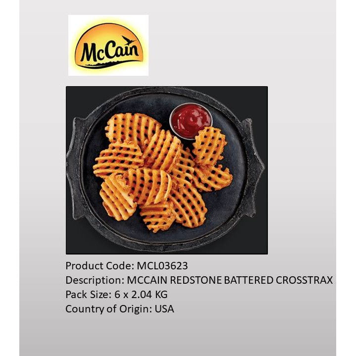 McCain® Redstone Canyon® Skin-On Waffle Fries 2.04kg (30pc) | Crosstrax Halal Premium Frozen