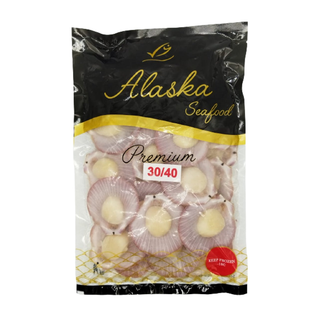 Premium Pink Half Shell Scallop Frozen 500g (30-40pc)