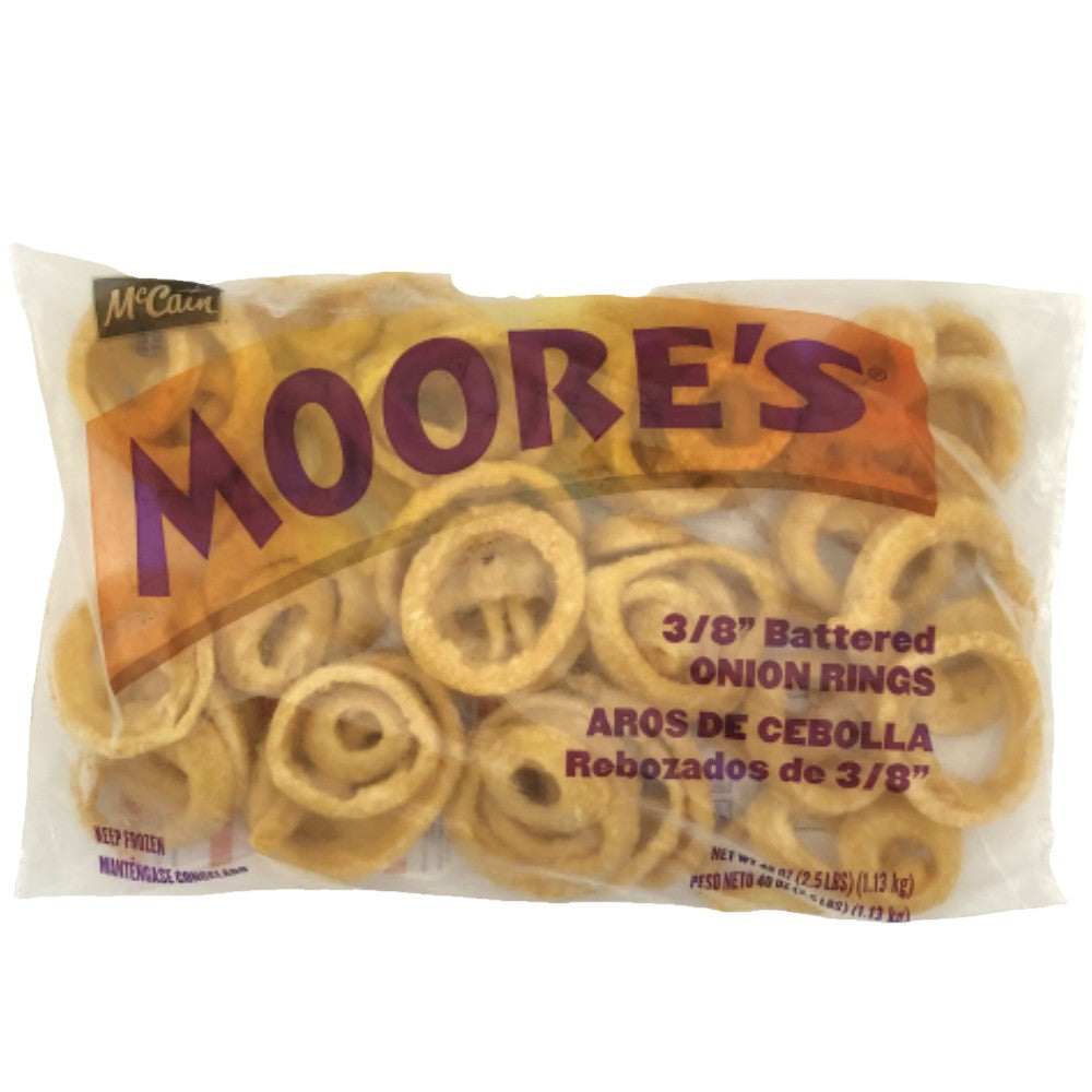 McCain Moore's® 3/8" Battered Onion Rings 1.13kg – Halal Frozen