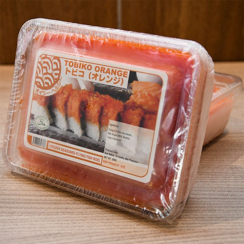 Premium Tobiko Orange Flying Fish Roe 500g | Halal Frozen | Japan Import