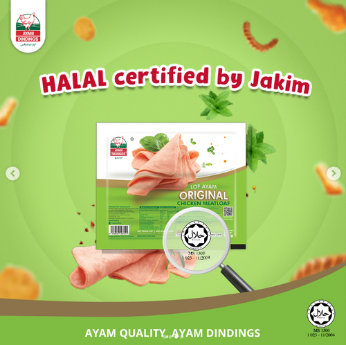 AYAM DINDINGS Original Chicken Meatloaf 500g Halal Frozen 24pc±