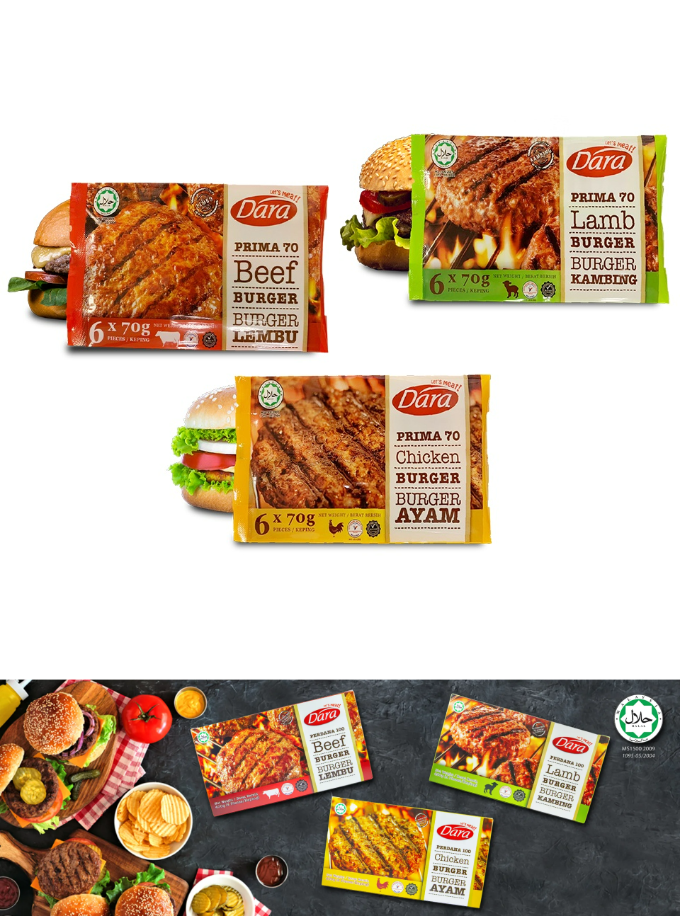 DARA Premium Burger Patty (Frozen) – 100% Halal