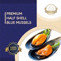 Premium Frozen Half Shell Blue Mussel 8-9 1Kg Pack