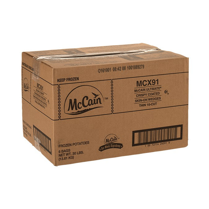 McCain Ultimate® / Ore-Ida® EverCrisp® Crispy Coated Skin-On Thin 10-Cut Wedges 2.27kg – Halal Frozen