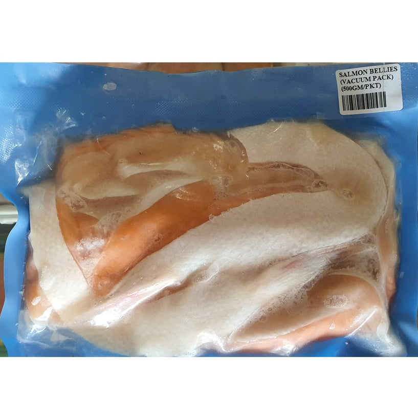 Premium Norway Salmon Belly Frozen 500g± (Trout Belly Cut) Halal