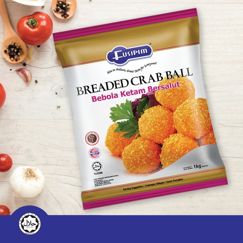 Fusipim Premium Breaded Crab Ball 1Kg Frozen Halal Bebola Ketam Bersalut