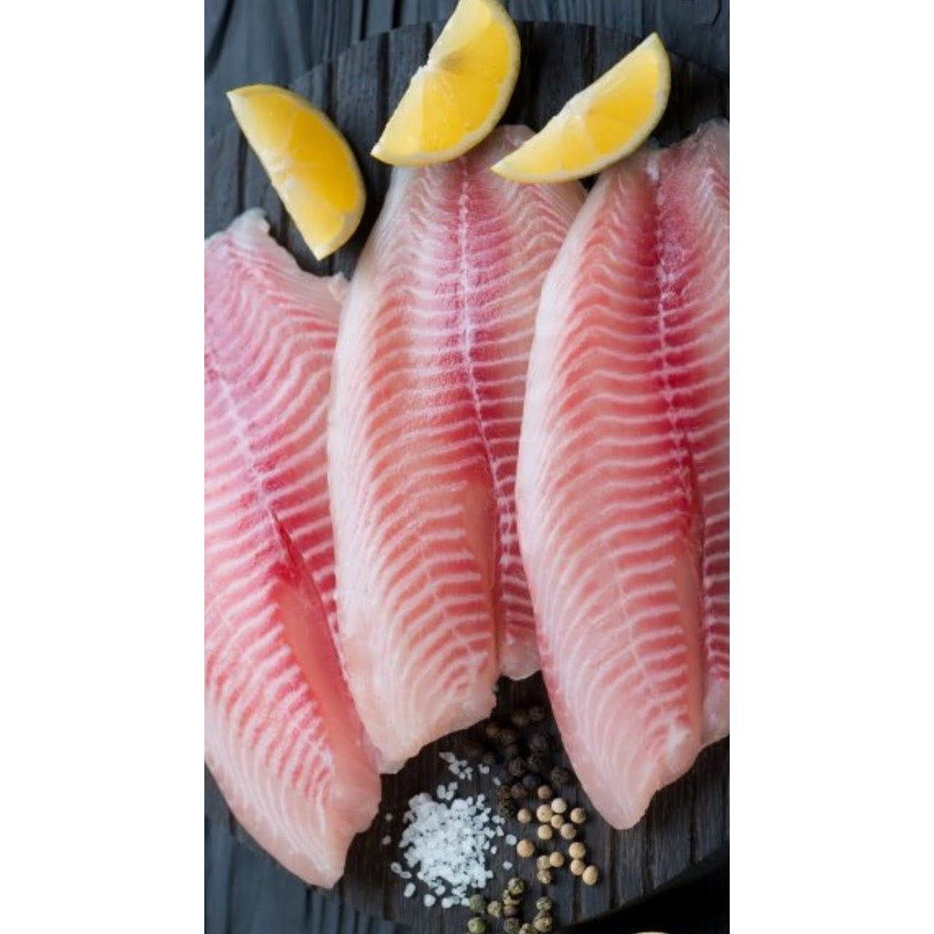 Premium Ikan Tilapia Fillet 1kg | Cleaned, Sashimi Grade, Frozen